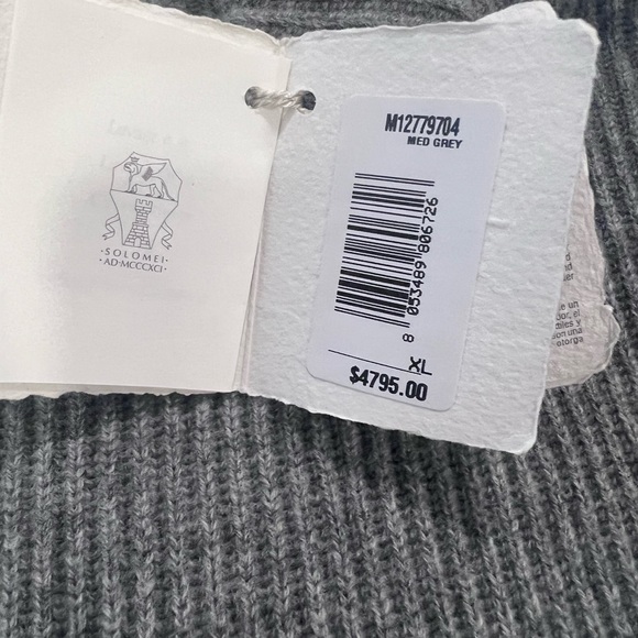 Brunello Cucinell Sheer Sleeve Cowl Neck Cashmere Sweater - Picture 5 of 6